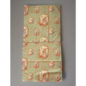 2 Schumacher Chinoiserie Celadon Green Toile de Jouy Fabric Samples 26” X 26”